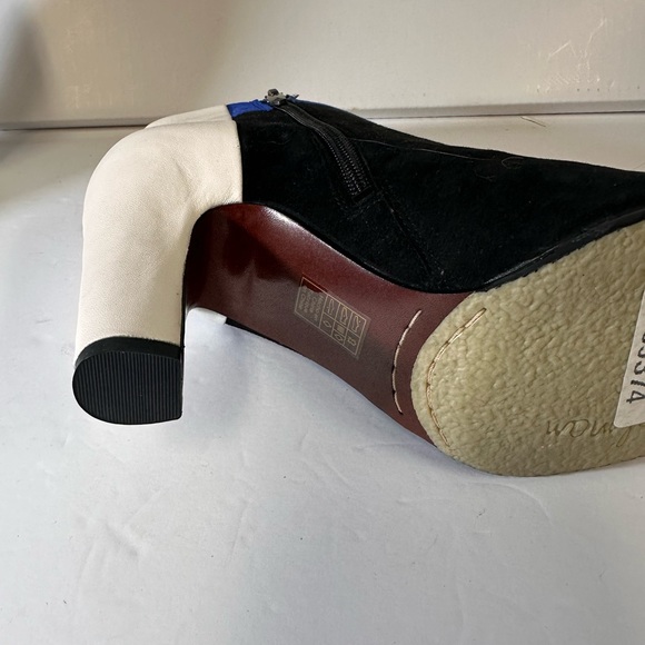 Sam Edelman Color Block mid heel Suede and Leather Ankle Boot NWT - Picture 6 of 12